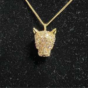 Alexis Bittar Panther Crystal Pave Pendant Necklace NEW